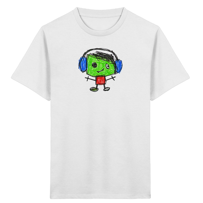 Kritzelkopf mit blauen Ohrenschützern - Kinder Bio T-Shirt