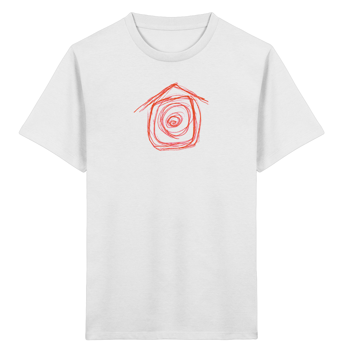 Mandarinenoranges Spiralenhaus Kinder T-Shirt - Kinder Bio T-Shirt