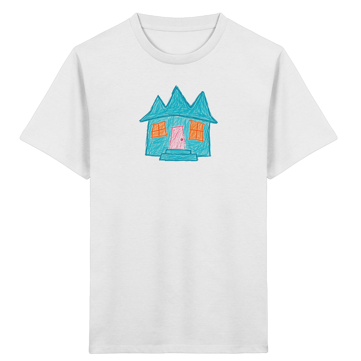 Türkises Zickzackhaus Kinder Shirt - Kinder Bio T-Shirt