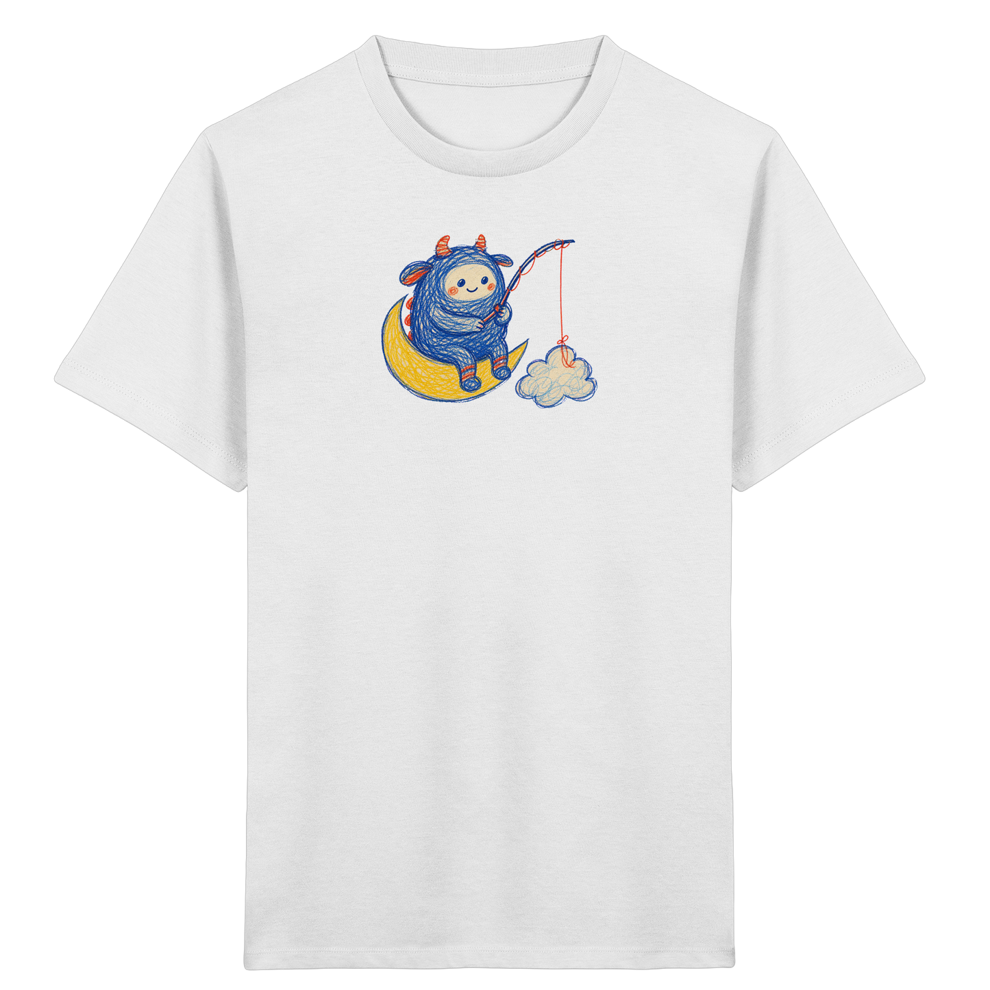 Kleiner Wolkenangler auf Mondsichel - Kinder Bio T-Shirt