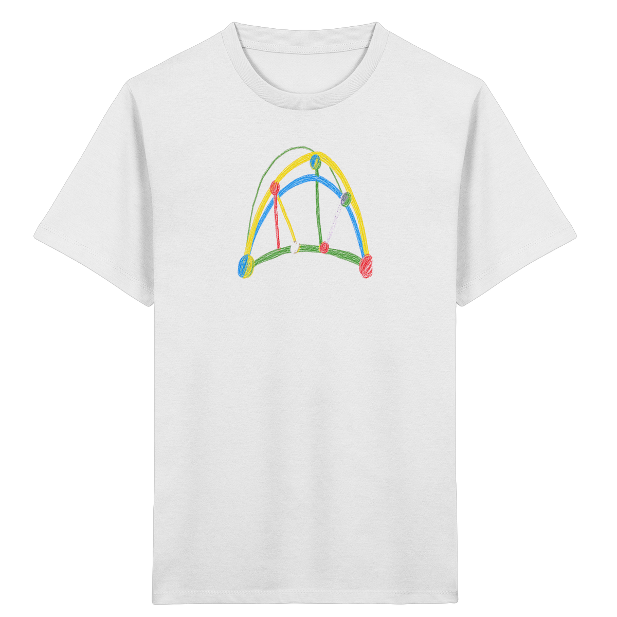 Bunte Brücke aus Farbpunkten - Kinder Bio T-Shirt