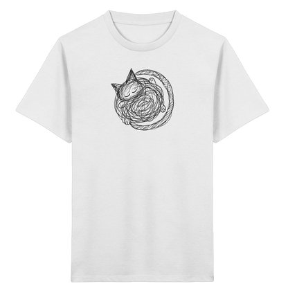 Schlafende Kritzel Katze - Kinder Bio T-Shirt