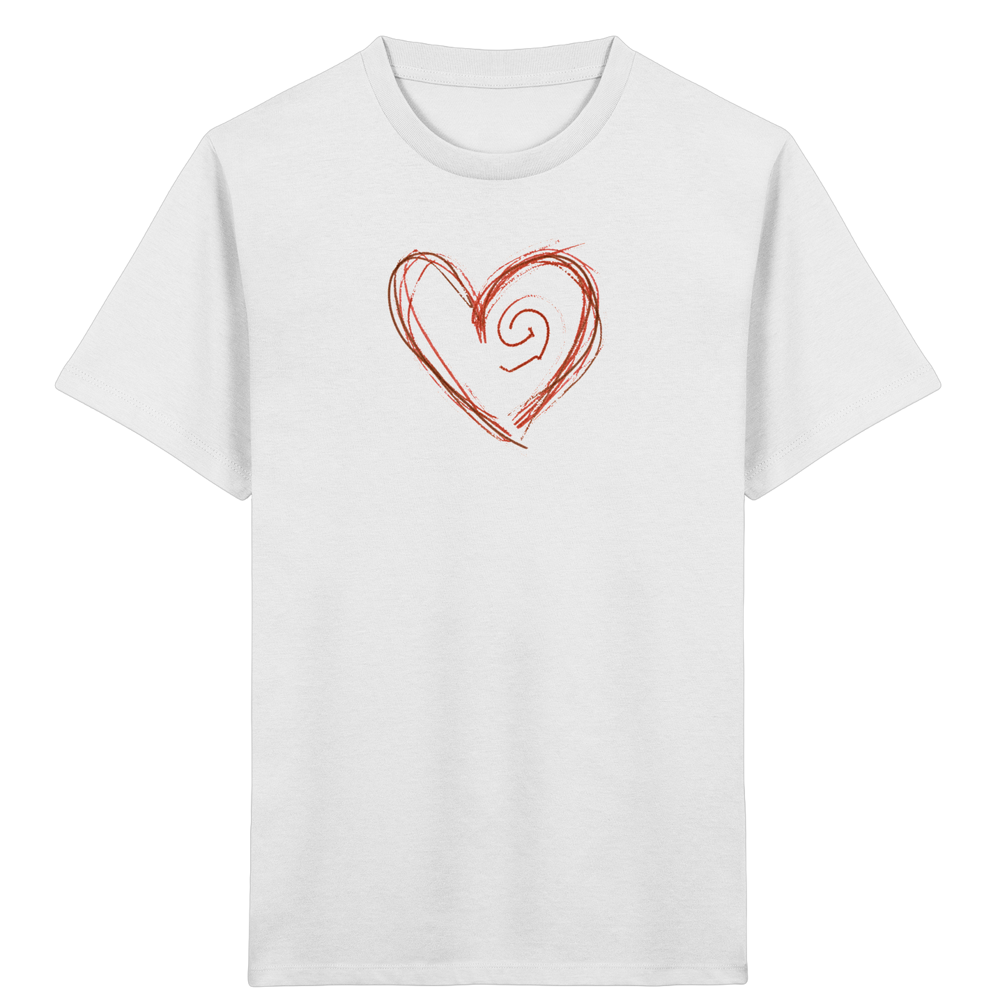 Zimtbraunes Krakelherz Kinder T-Shirt - Kinder Bio T-Shirt