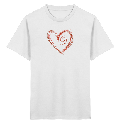 Zimtbraunes Krakelherz Kinder T-Shirt - Kinder Bio T-Shirt