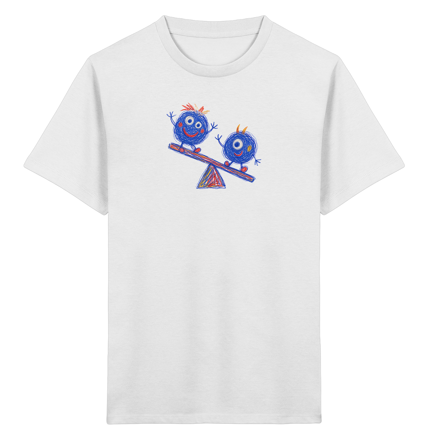 Wippenwuschel auf der Wippe - Kinder Bio T-Shirt