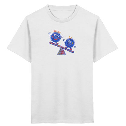 Wippenwuschel auf der Wippe - Kinder Bio T-Shirt