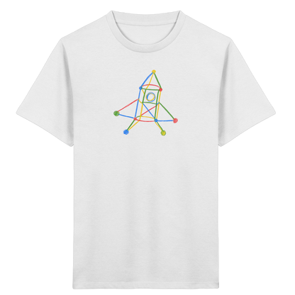 Bunte Rakete mit Farbpunkten - Kinder Bio T-Shirt