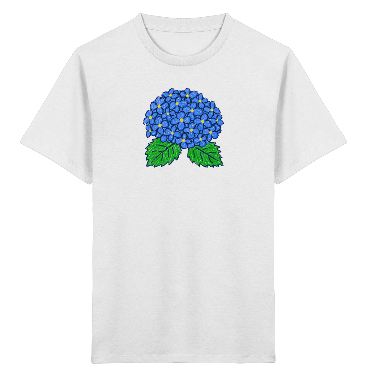Kritzel Hortensie Kinder Shirt - Kinder Bio T-Shirt