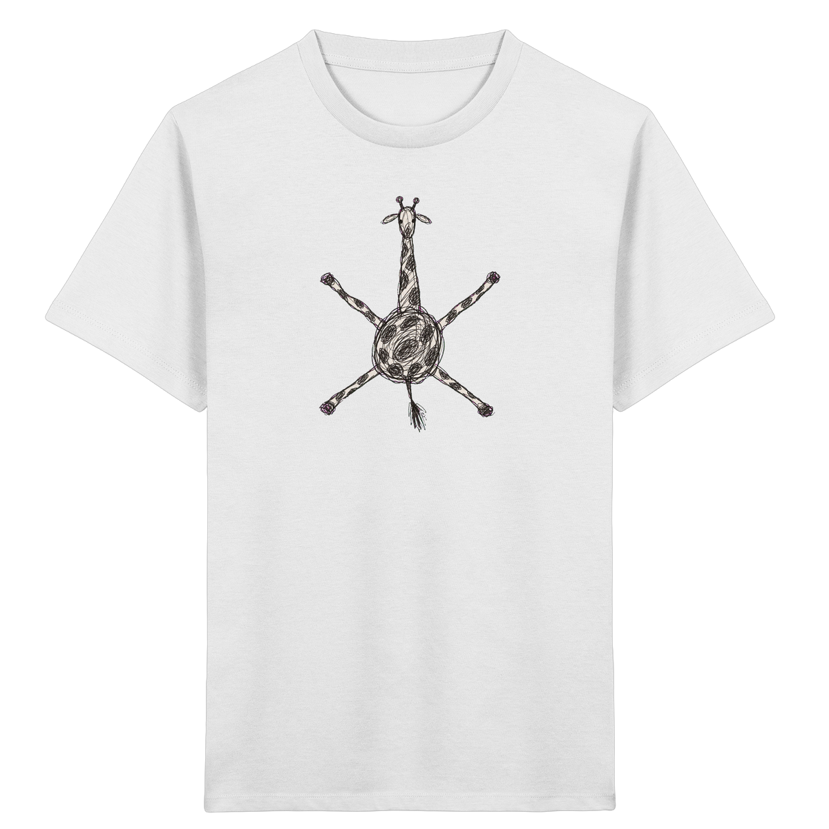 Giraffe von oben gezeichnet - Kinder Bio T-Shirt
