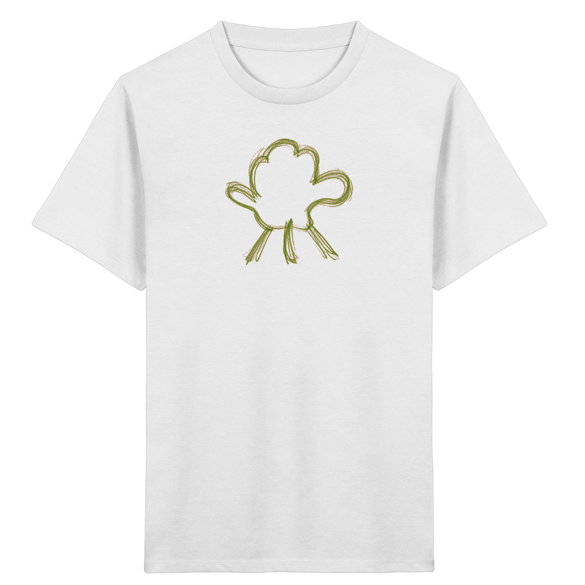 Olivgrüne Wolkenfigur Kinder Shirt - Kinder Bio T-Shirt