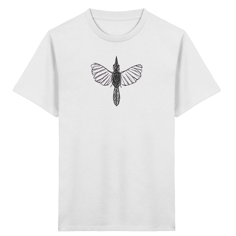 Specht von oben gezeichnet - Kinder Bio T-Shirt