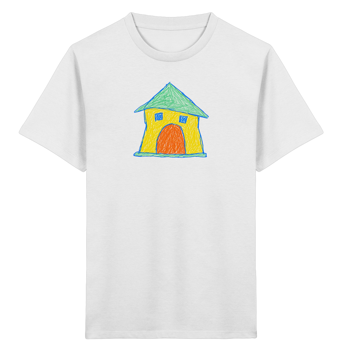 Gelbes Torhaus mit Mintdach - Kinder Bio T-Shirt
