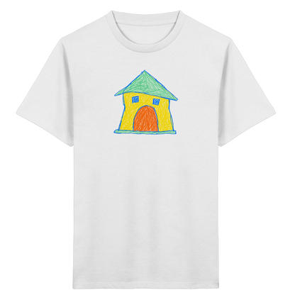 Gelbes Torhaus mit Mintdach - Kinder Bio T-Shirt