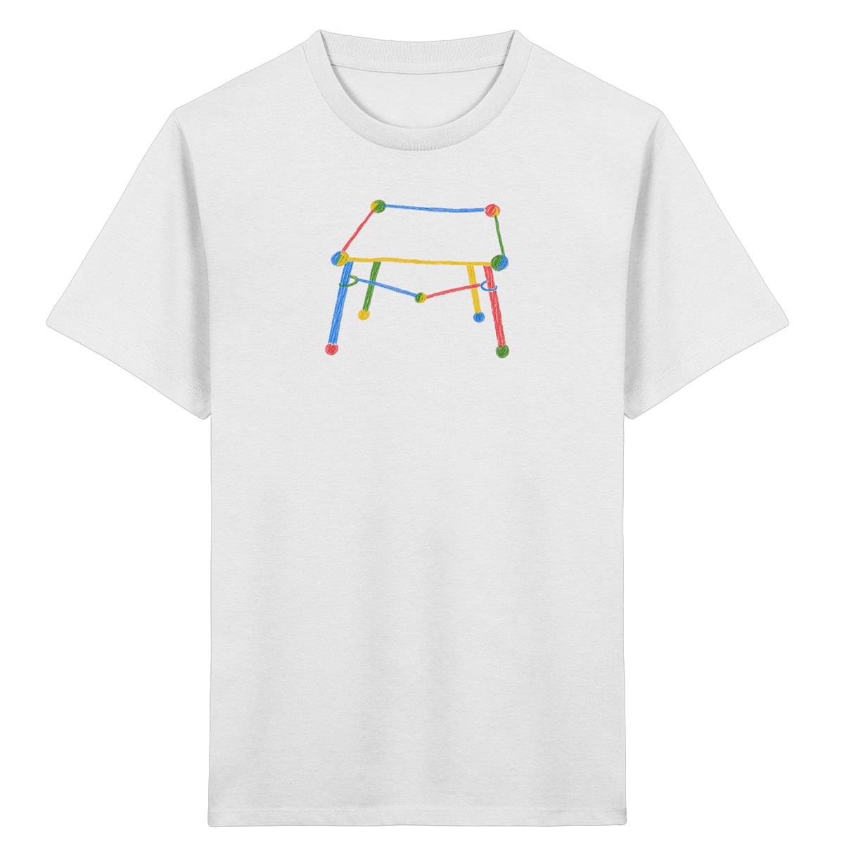 Bunter Kritzel Tisch - Kinder Bio T-Shirt