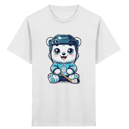 Eisbär mit Eishockeyausrüstung Kinder T-Shirt