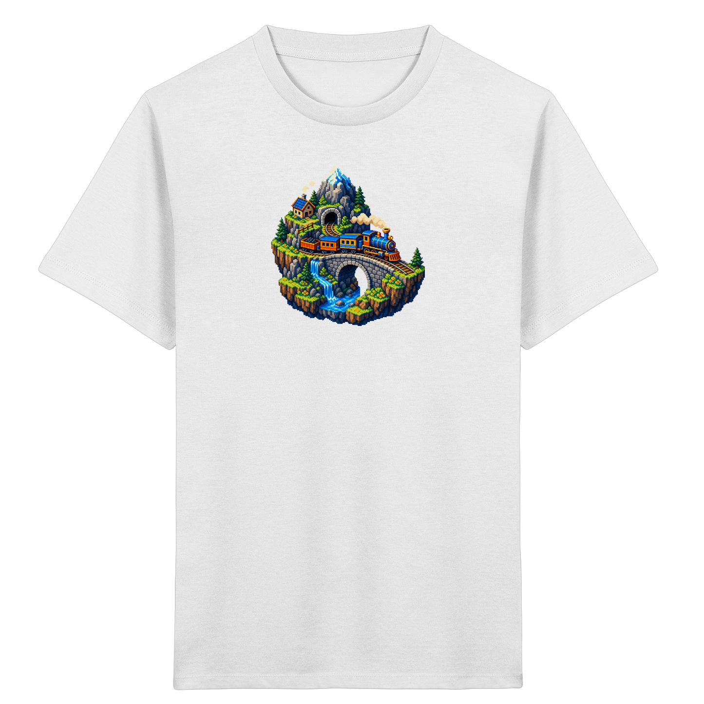Retro Pixel Zug Abenteuer Shirt - Kinder Bio T-Shirt