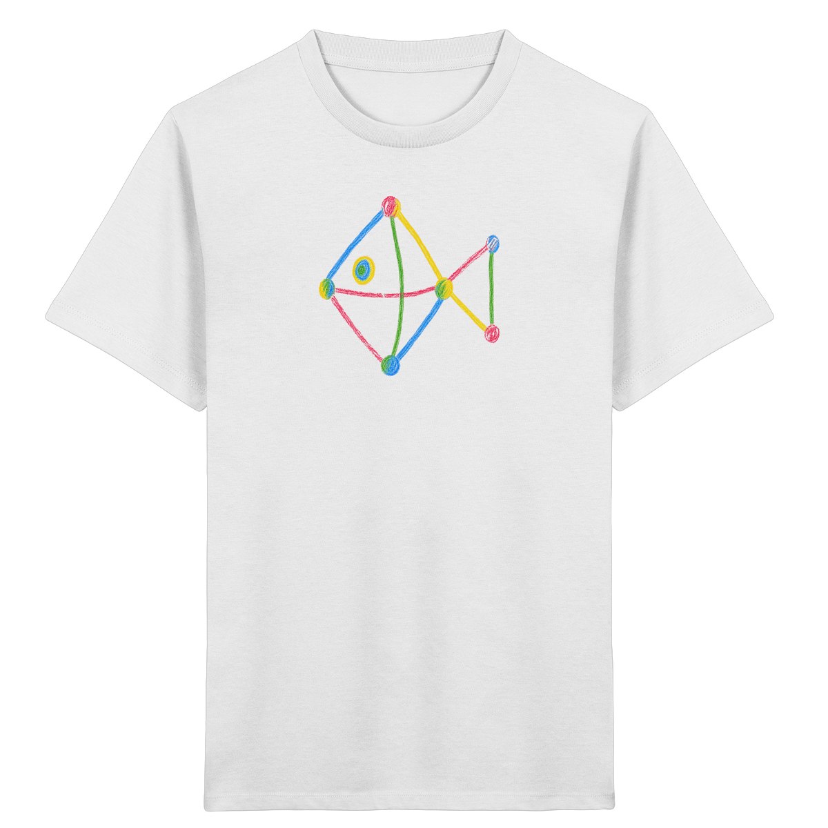 Farbpunkt Fisch Kinderzeichnung - Kinder Bio T-Shirt