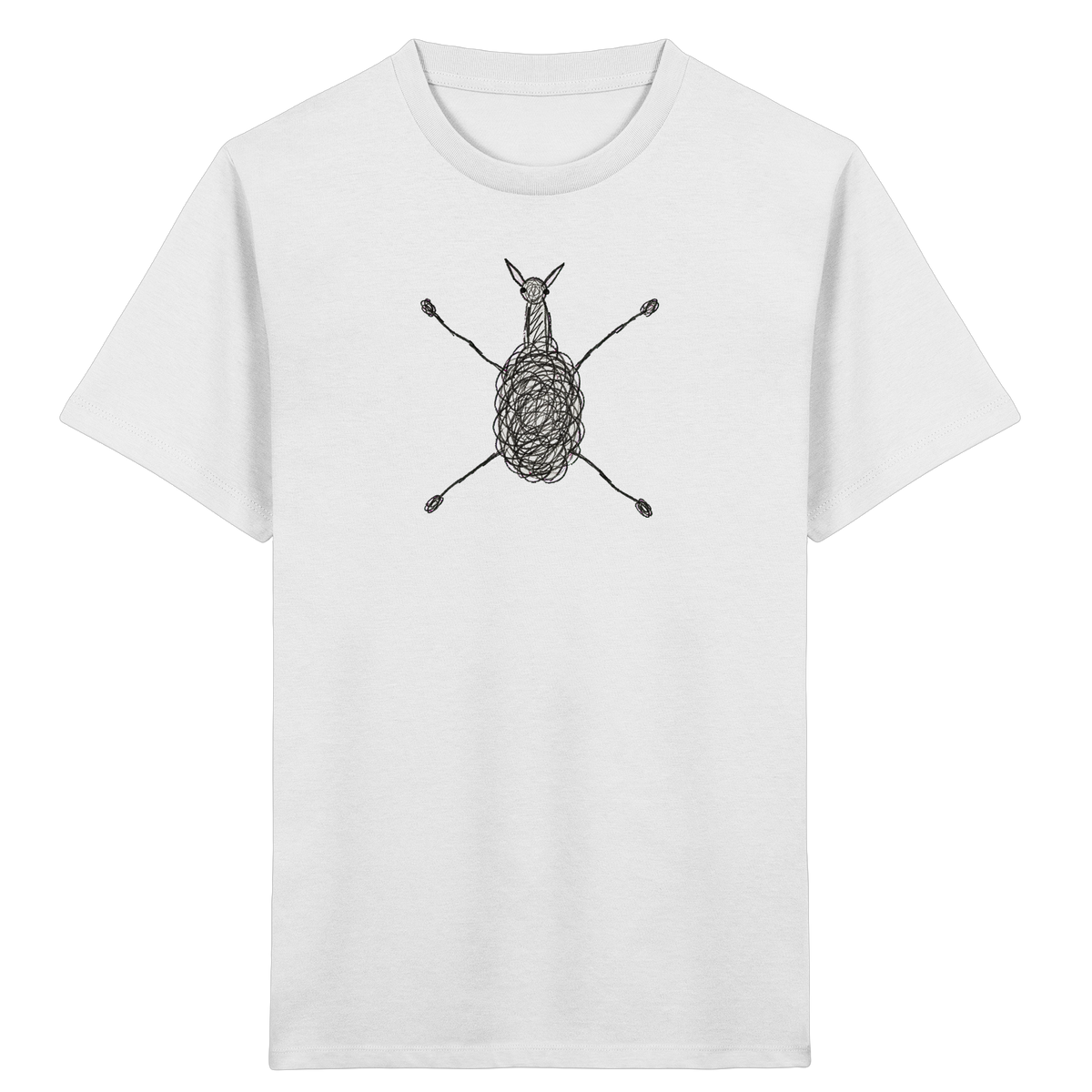 Alpaka von oben - Kinder Bio T-Shirt