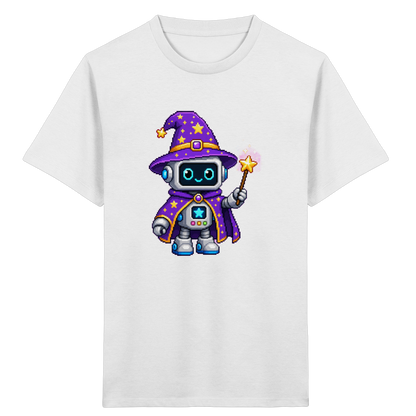 Pixel Roboter Zauberer T-Shirt: Magischer Spaß - Kinder Bio T-Shirt