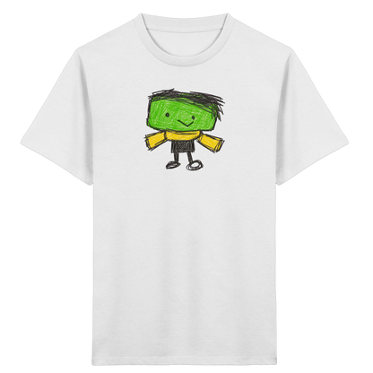 Kritzelkopf mit gelbem Schal - Kinder Bio T-Shirt
