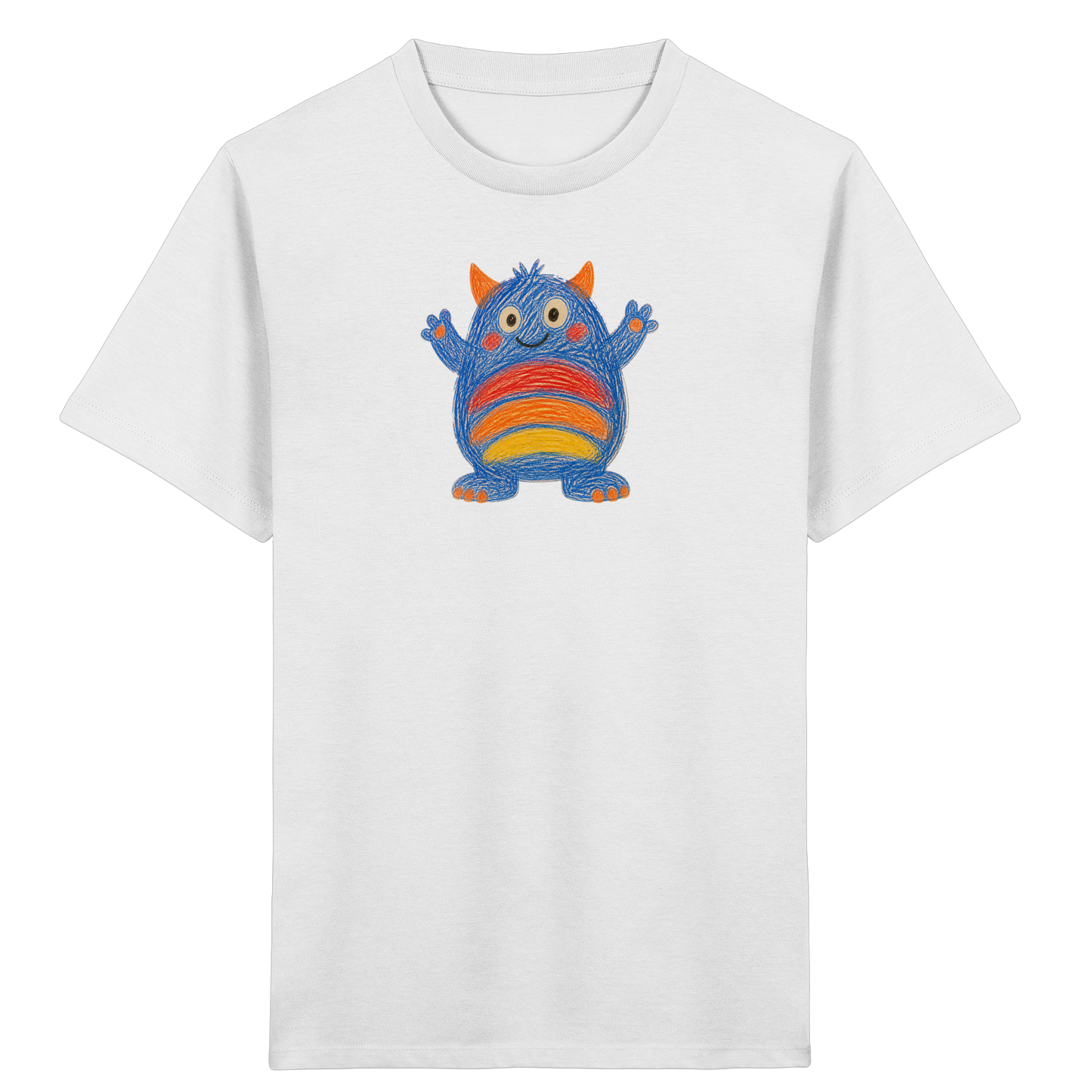 Regenbogenbauch Monster T-Shirt - Kinder Bio T-Shirt