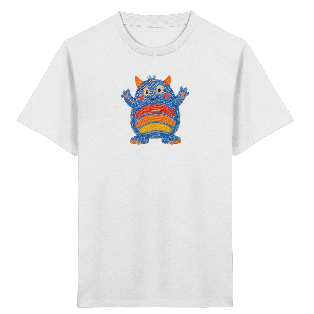 Regenbogenbauch Monster T-Shirt - Kinder Bio T-Shirt