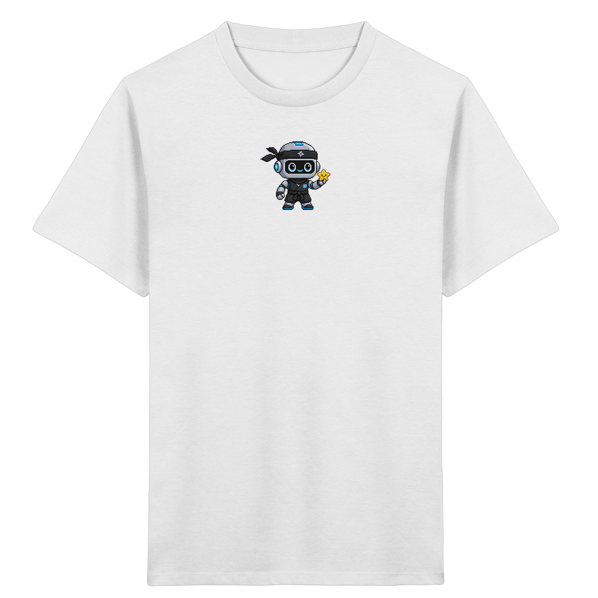 Pixel-Roboter-Ninja mit Stern – Kinder T-Shirt