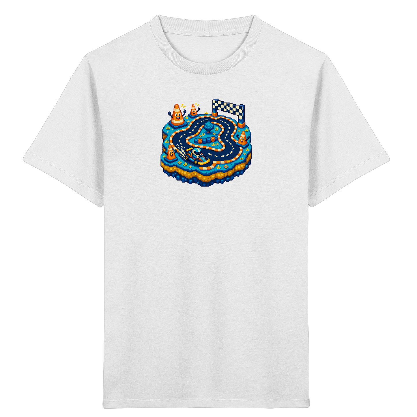 Cooles Pixel Go-Kart Rennshirt - Kinder Bio T-Shirt