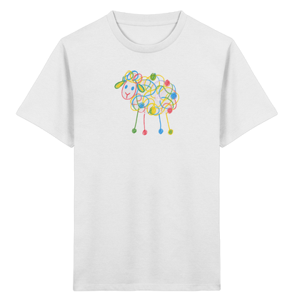 Buntes Farbpunkt-Schaf Shirt - Kinder Bio T-Shirt