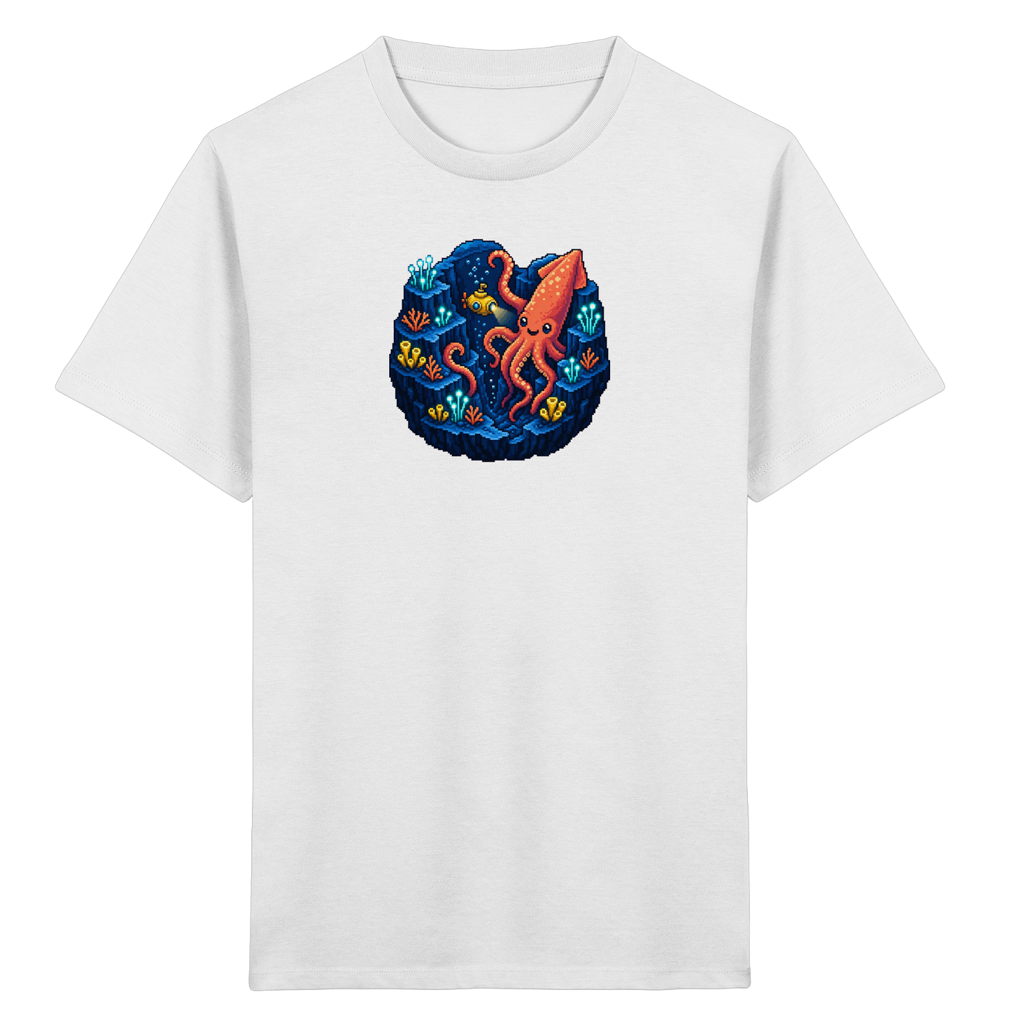 Abenteuer Tintenfisch im Retro Look - Kinder Bio T-Shirt