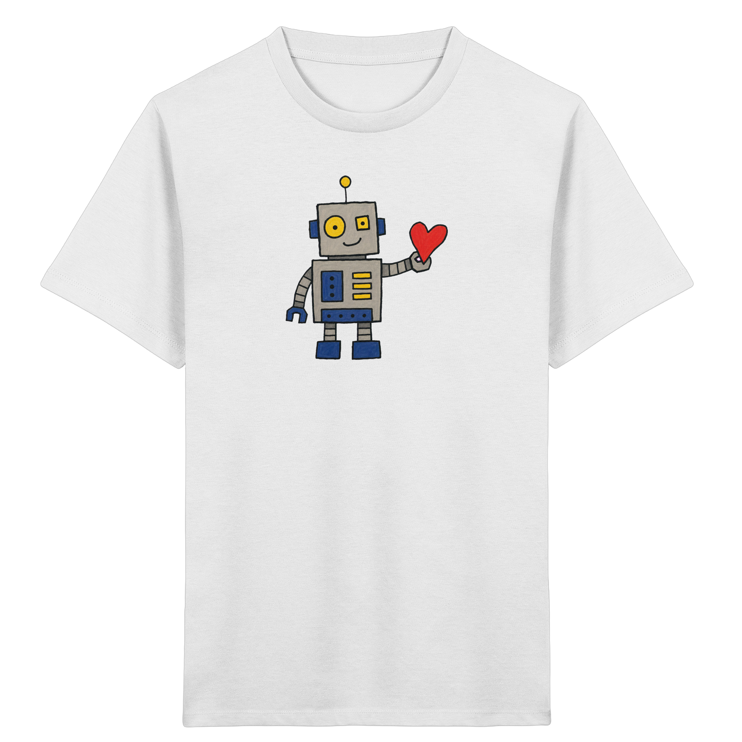 Verspieltes Roboter T-Shirt mit Herz - Kinder Bio T-Shirt