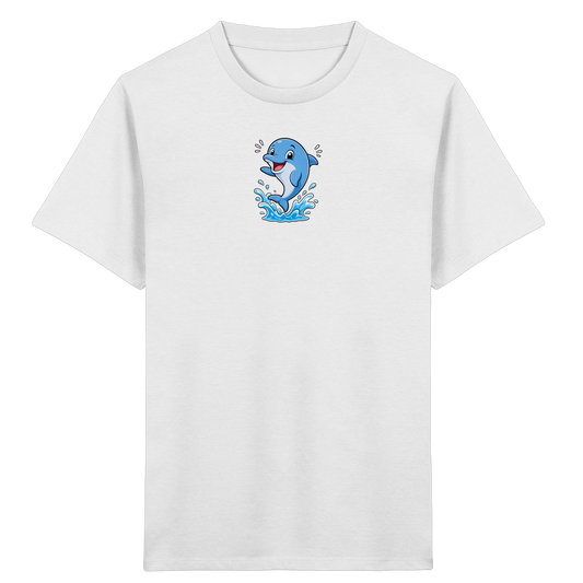 Fröhlicher Delphin: Springendes T-Shirt für Kinder - Kinder Bio T-Shirt