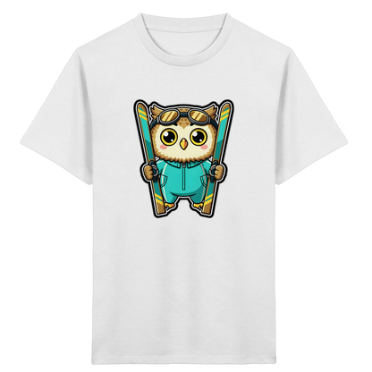 Niedliche Eule auf Skiern T-Shirt - Kinder Bio T-Shirt