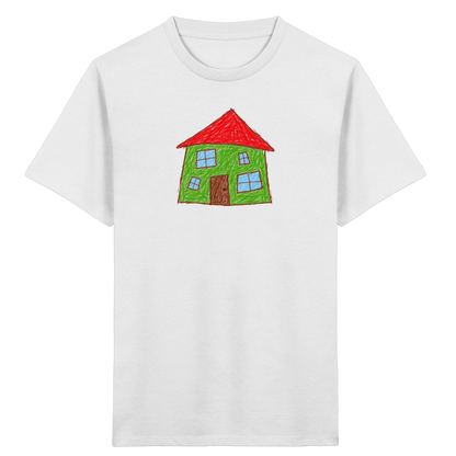Grünes Haus mit vier Fenstern - Kinder Bio T-Shirt