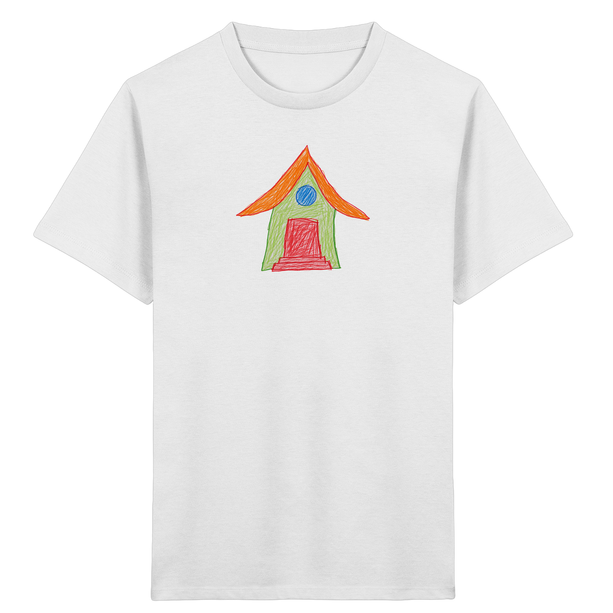 Grünes Haus mit Dachüberhang - Kinder Bio T-Shirt