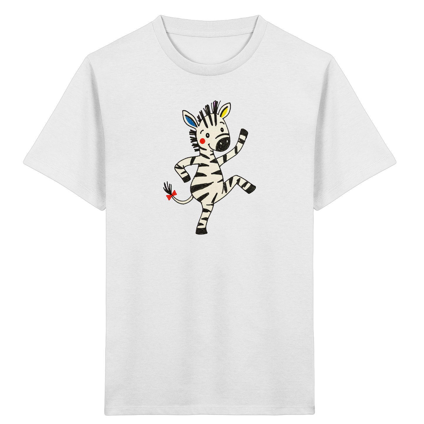 Fröhliches tanzendes Zebra Kinder T-Shirt - Kinder Bio T-Shirt