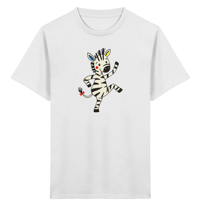 Fröhliches tanzendes Zebra Kinder T-Shirt - Kinder Bio T-Shirt