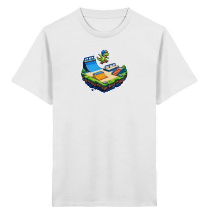 Cooles Skater Dinosaurier Pixel Shirt - Kinder Bio T-Shirt