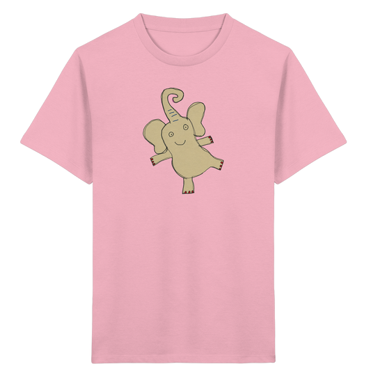 Verspieltes Elefanten T-Shirt handgezeichnet - Cotton Pink
