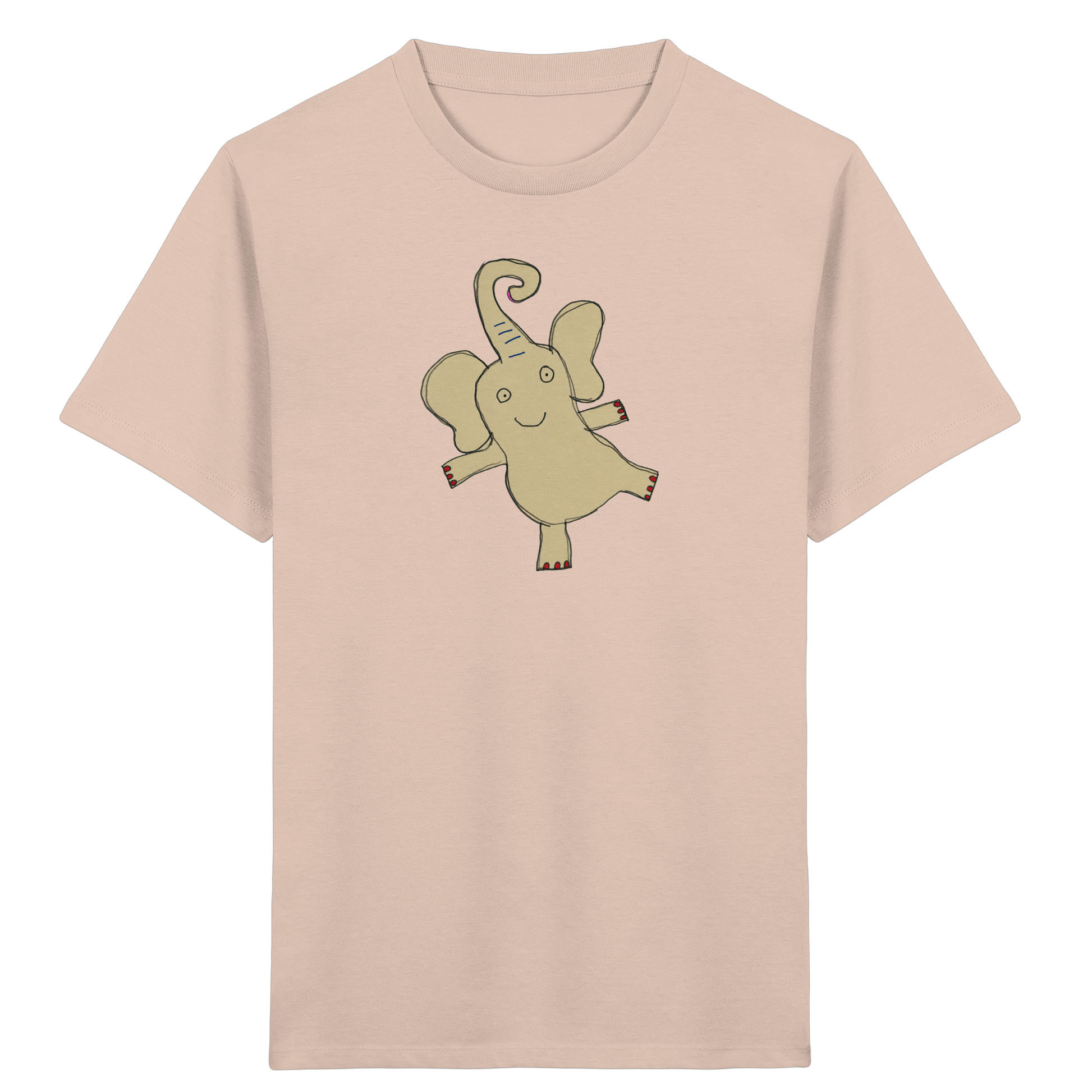 Verspieltes Elefanten T-Shirt handgezeichnet - Fraiche Peche