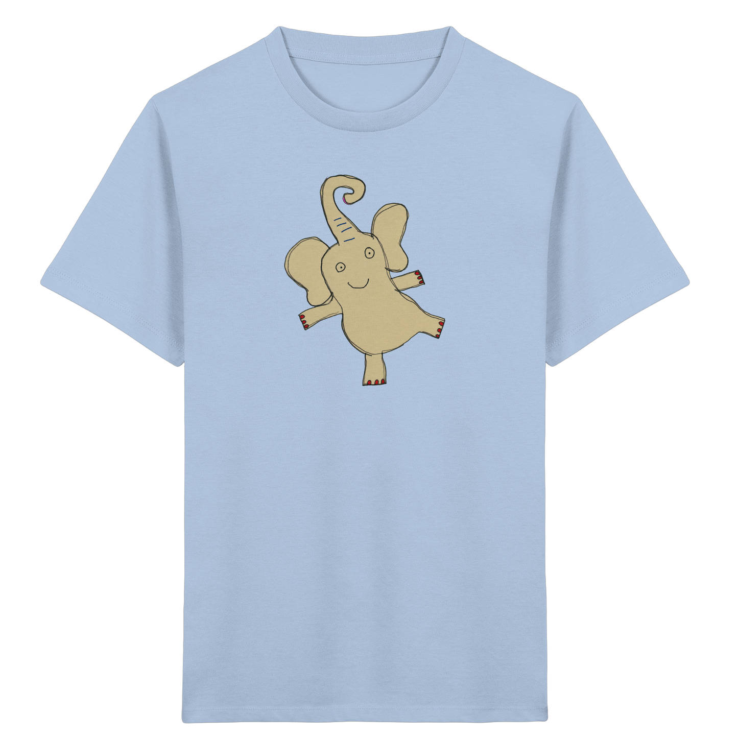 Verspieltes Elefanten T-Shirt handgezeichnet - Blue Soul