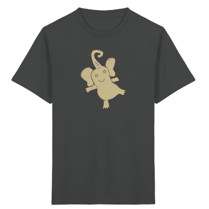 Verspieltes Elefanten T-Shirt handgezeichnet - Anthracite