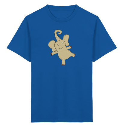 Verspieltes Elefanten T-Shirt handgezeichnet - Royal Blue