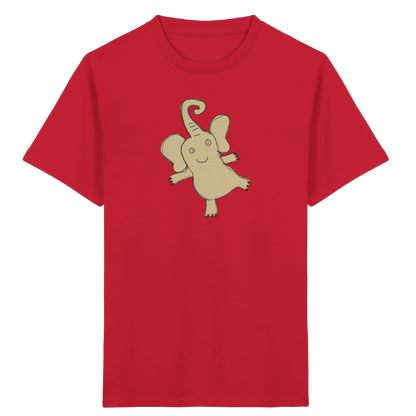 Verspieltes Elefanten T-Shirt handgezeichnet - Red