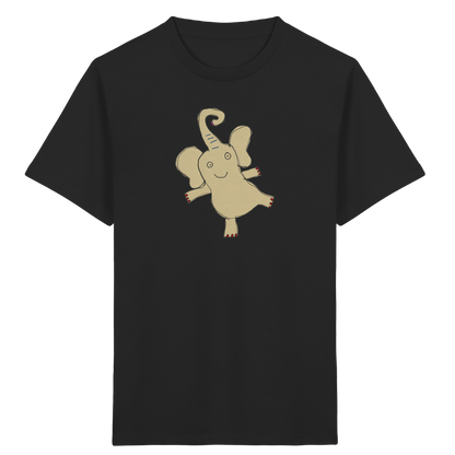 Verspieltes Elefanten T-Shirt handgezeichnet - Black
