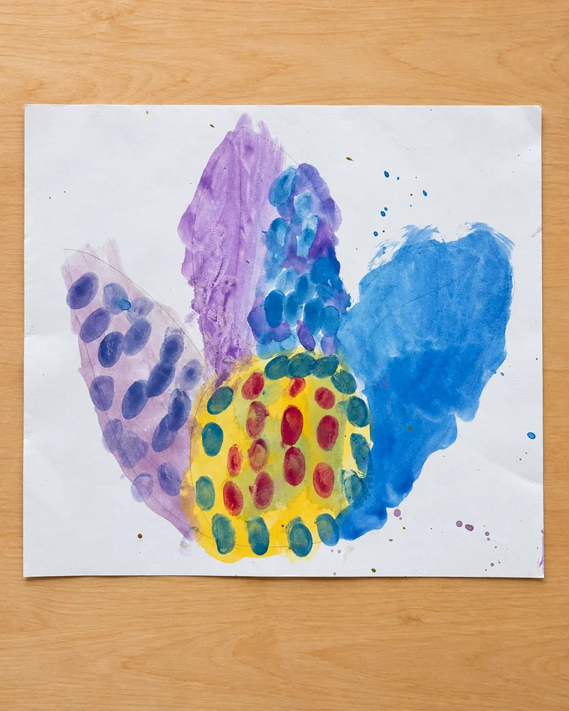 Bunte Kinderzeichnung auf Papier